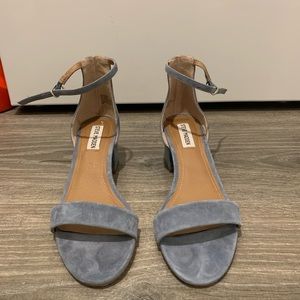 Steve Madden blue suede sandals 2.25 inch heel